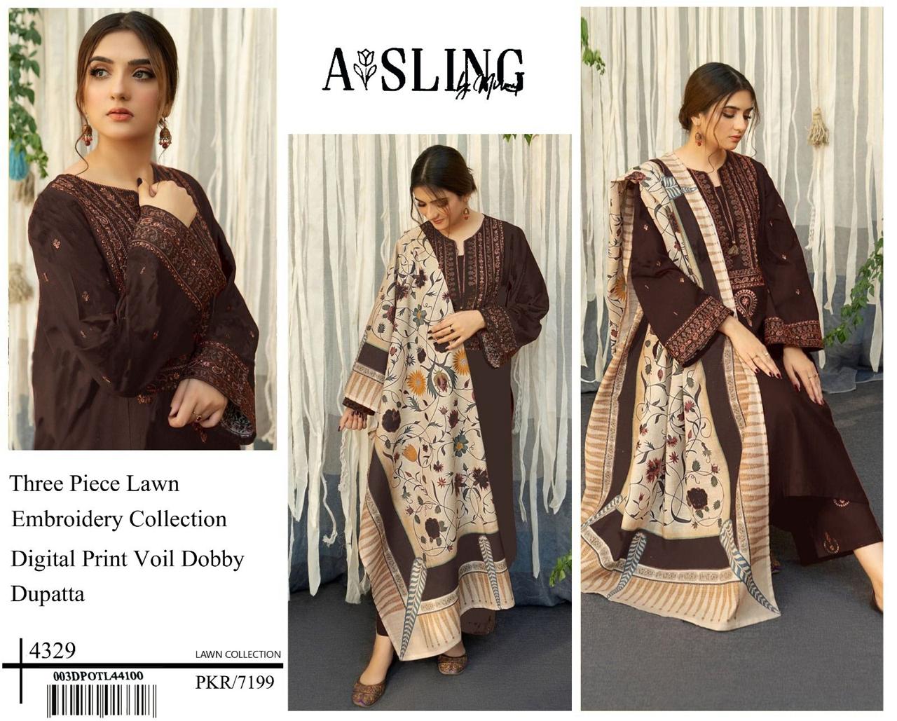 ASLING Embroidery Dress Unstitched