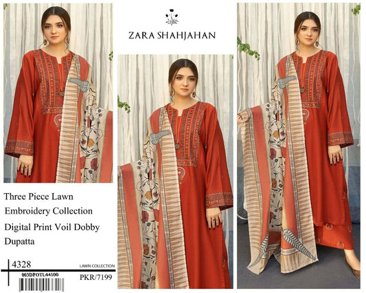 ASLING Embroidery Dress Unstitched